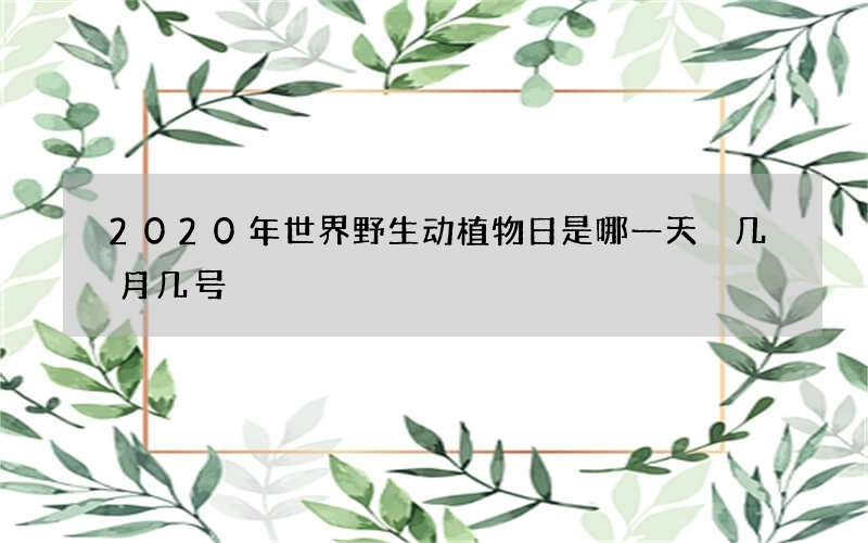 2020年世界野生动植物日是哪一天 几月几号